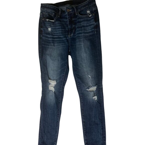 Buckle Women's Skinny Jeans - Dark Blue - Picture 1 of 10